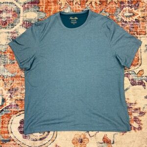 Tasso Elba Mens XXL Supima Cotton Blend Short Sleeve Crew Neck Tee Teal Blue